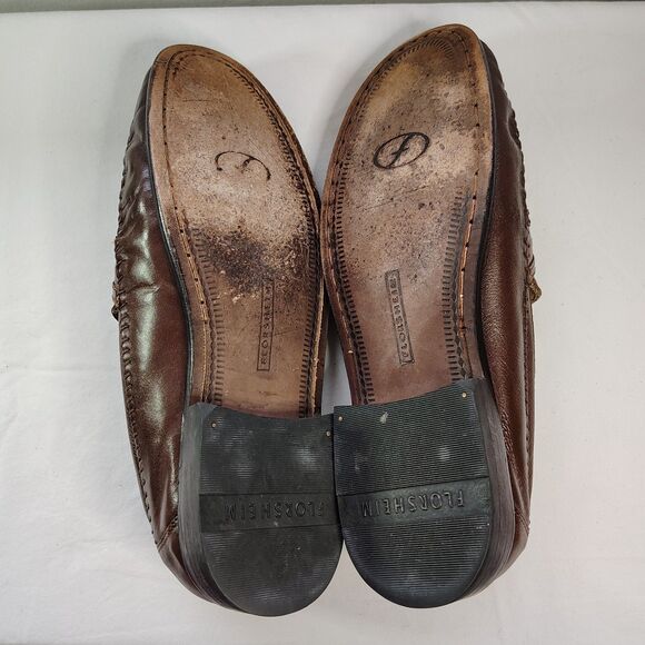 Florsheim Dark Brown Croc-Embossed Loafers with Tassels main image 6
